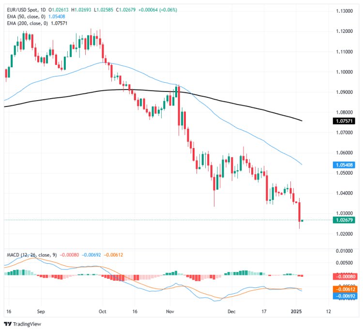 EUR/USD Khởi Đầu Năm 2025 Với Sự Sụt Giảm Mới